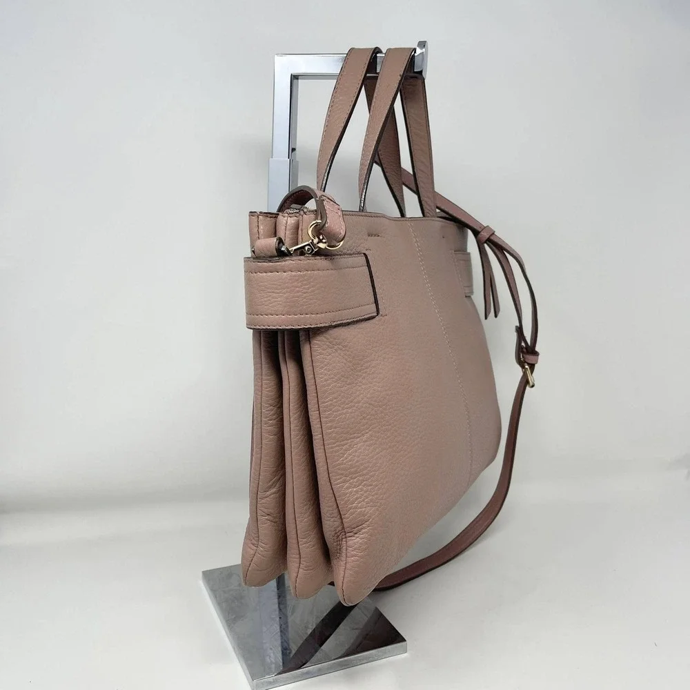 Vince Camuto Davy Accordion Top Handle Crossbody Bag Blush Pink‎ Leather READ